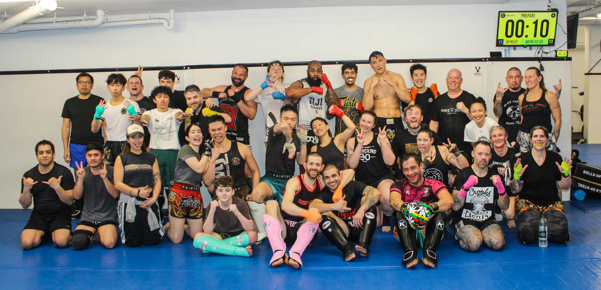 Full Muay Thai class group photo at PTT Vancity after training